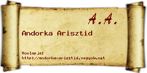 Andorka Arisztid névjegykártya